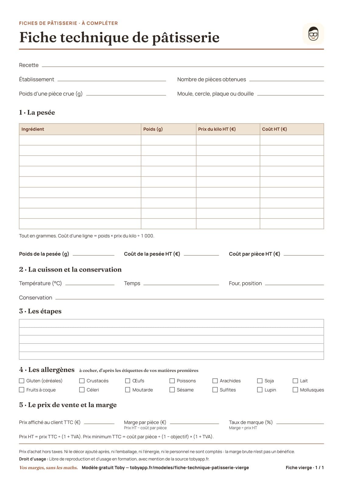 Aperçu du fichier : Fiche technique de pâtisserie