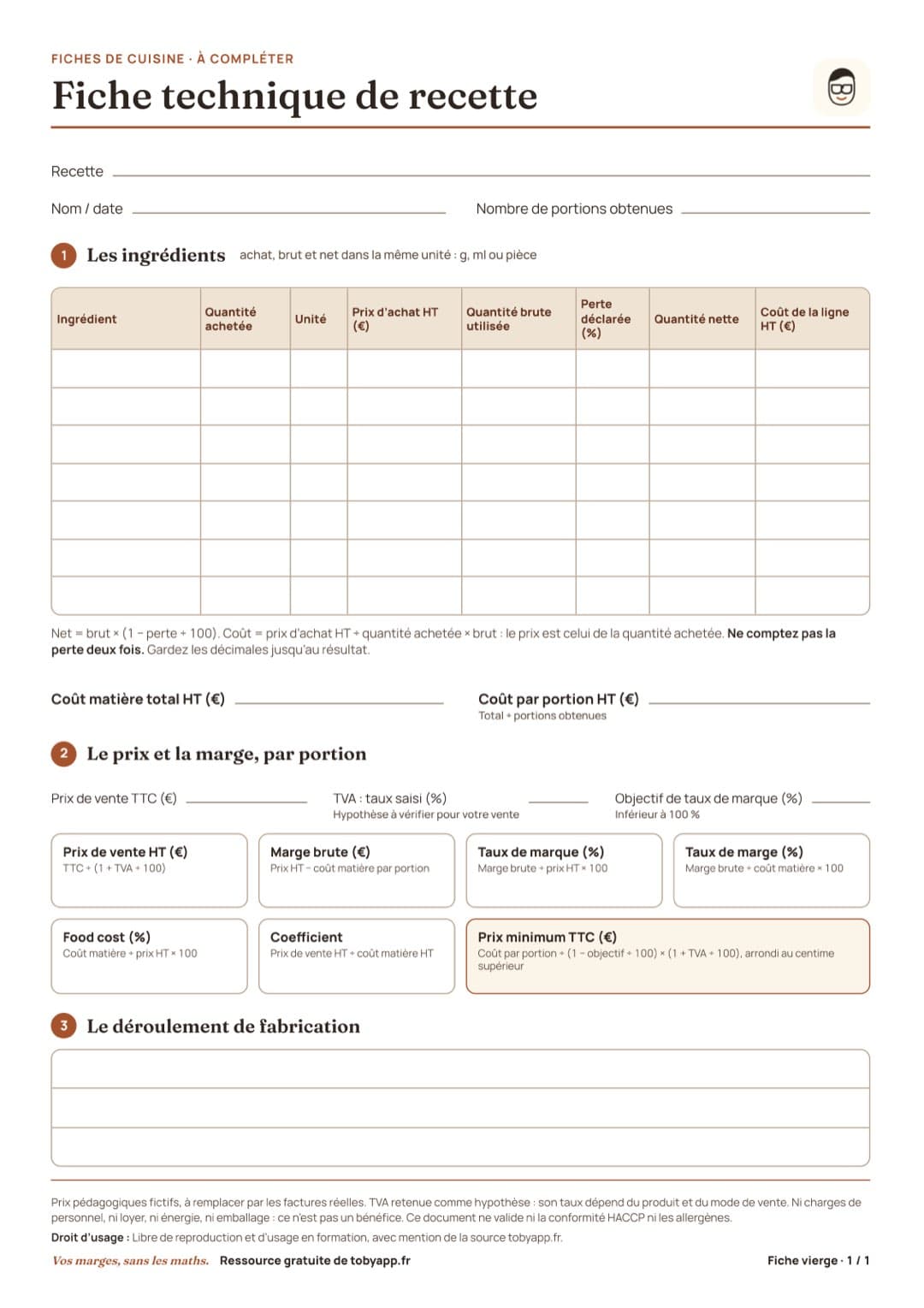 Aperçu du fichier : Fiche technique de cuisine